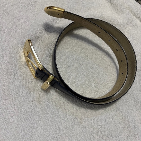 Vintage Christian Dior Blue Leather Belt with Gold-Tone Buckle M main image 13